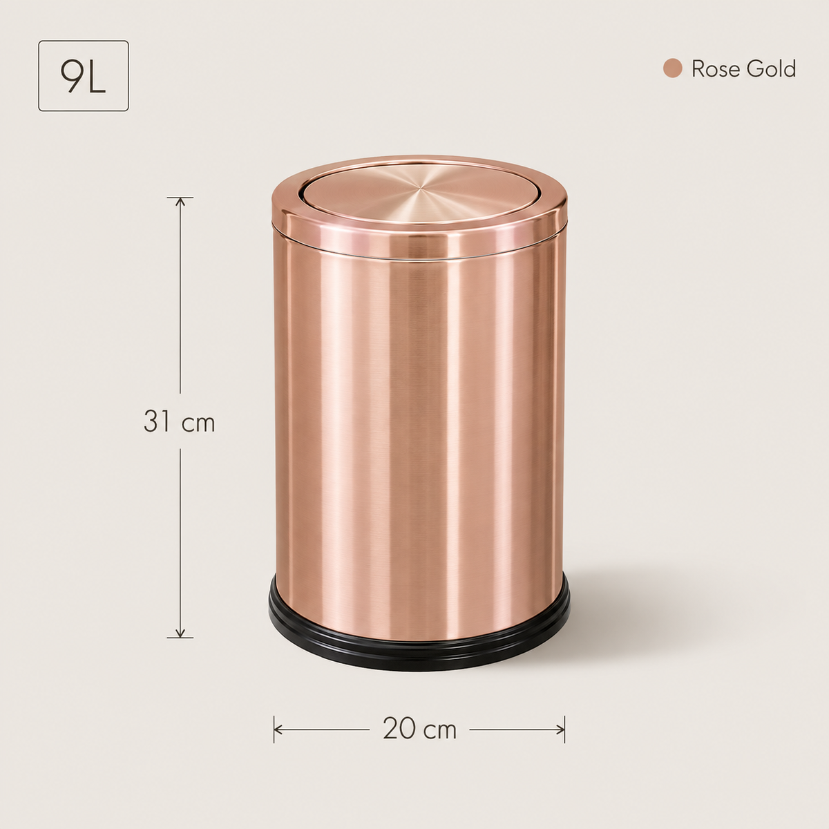 Lixeira Swing-Top Em Aço Inox - 9 L