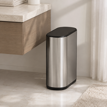 Lixeira Slim Com Tampa de Pressão Aço Inox - 7 L