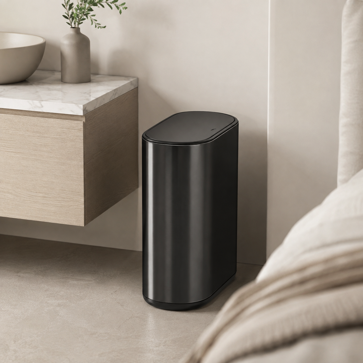 Lixeira Slim Com Tampa de Pressão Aço Inox - 7 L