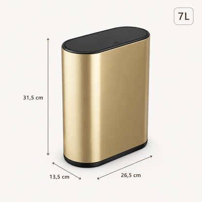 Lixeira Slim Com Tampa de Pressão Aço Inox - 7 L