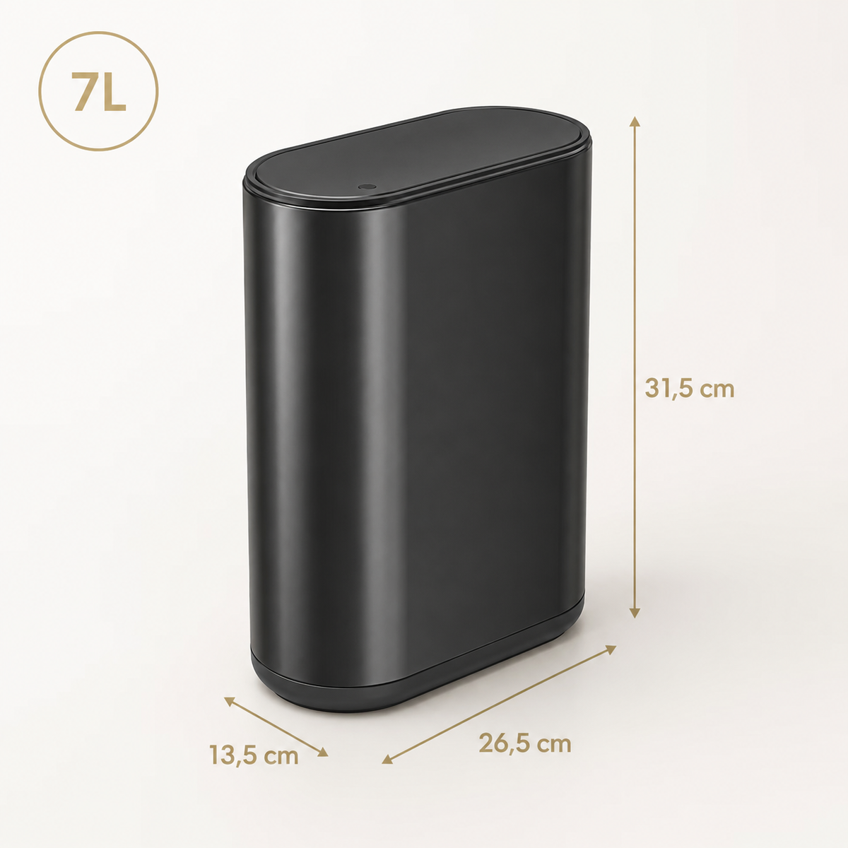 Lixeira Slim Com Tampa de Pressão Aço Inox - 7 L