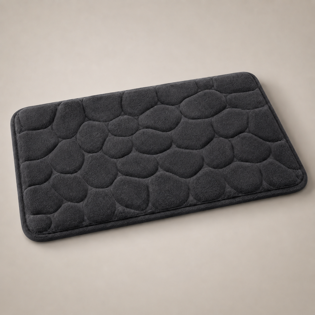 Tapete De Banho Com Relevo De Pedras - Dark Grey