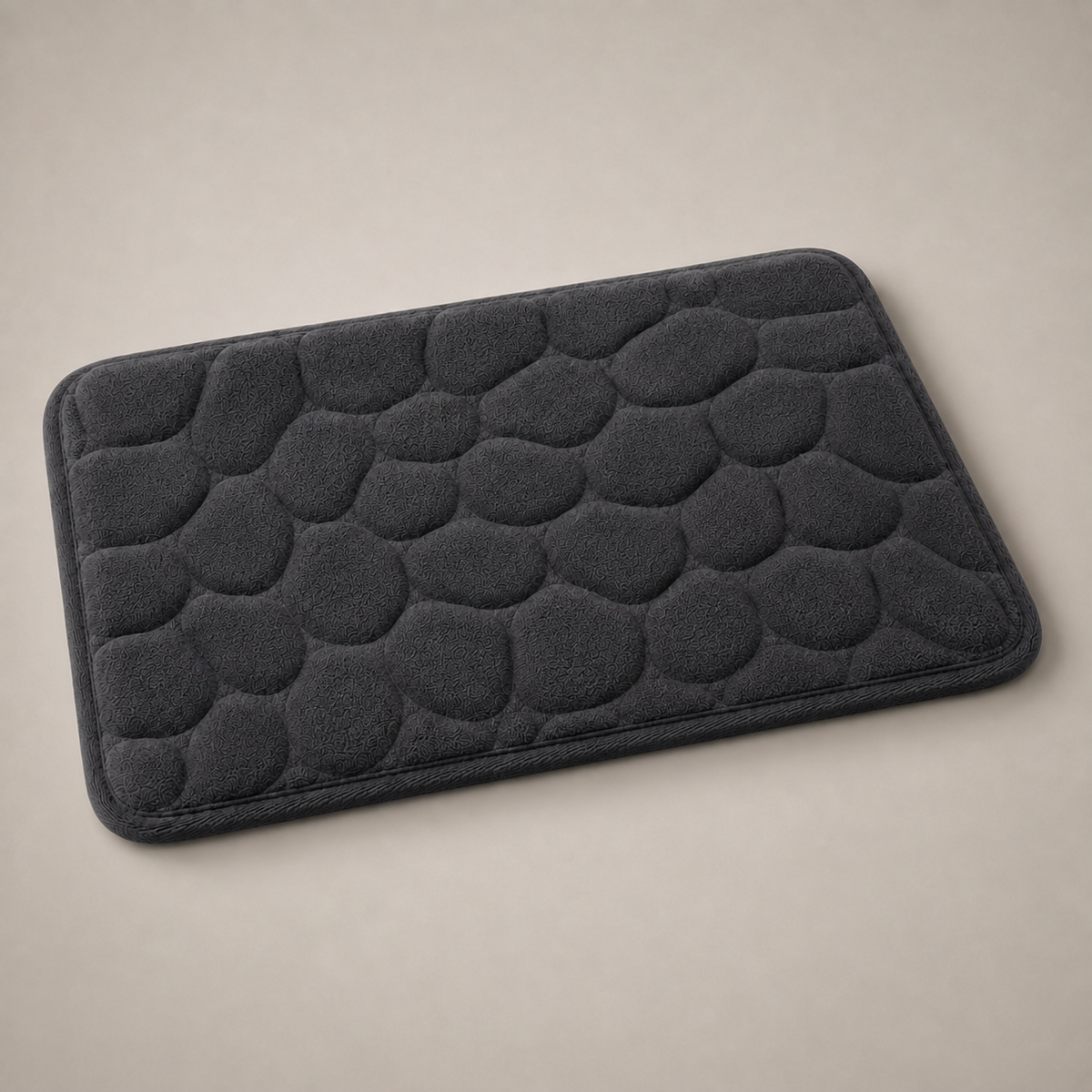 Tapete De Banho Com Relevo De Pedras - Dark Grey
