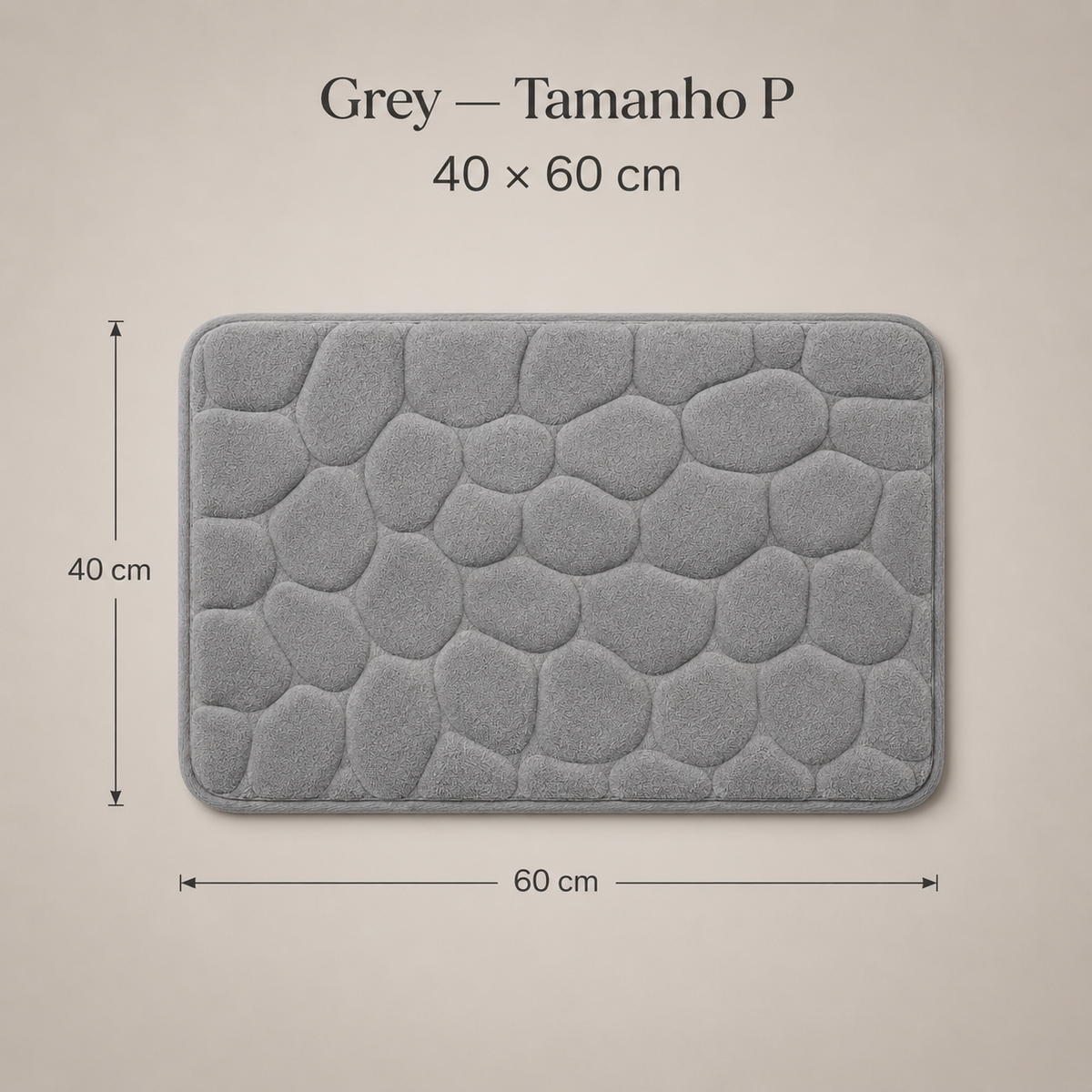 Tapete De Banho Com Relevo De Pedras - Grey