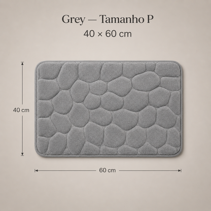 Tapete De Banho Com Relevo De Pedras - Grey