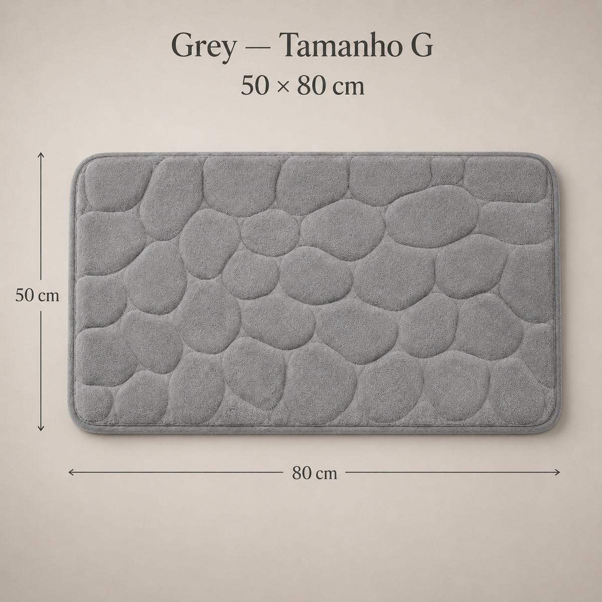 Tapete De Banho Com Relevo De Pedras - Grey