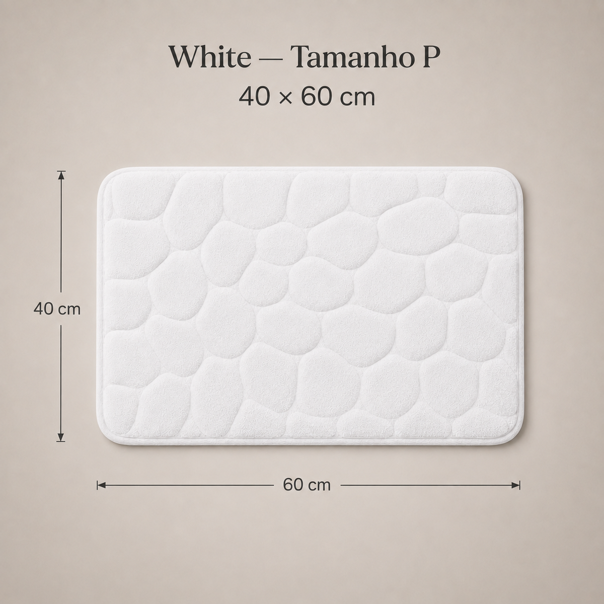 Tapete De Banho Com Relevo De Pedras - White