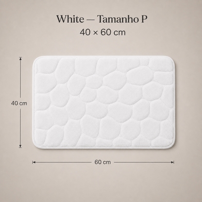 Tapete De Banho Com Relevo De Pedras - White