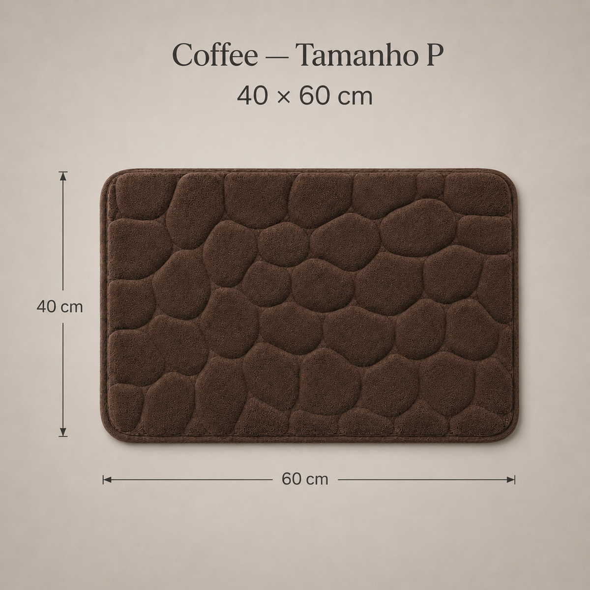 Tapete De Banho Com Relevo De Pedras - Coffee