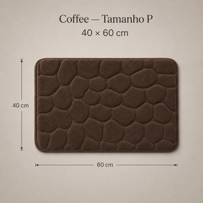 Tapete De Banho Com Relevo De Pedras - Coffee
