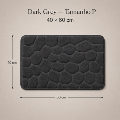 Tapete De Banho Com Relevo De Pedras - Dark Grey