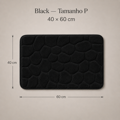 Tapete De Banho Com Relevo De Pedras - Black
