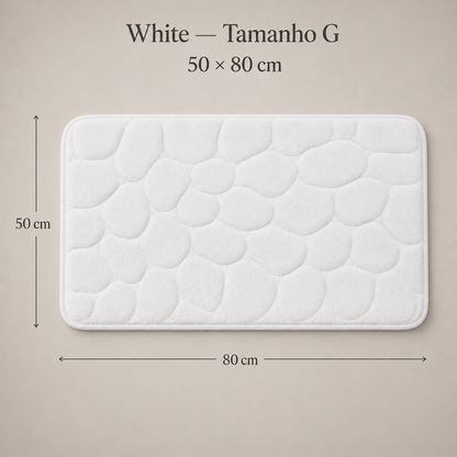 Tapete De Banho Com Relevo De Pedras - White
