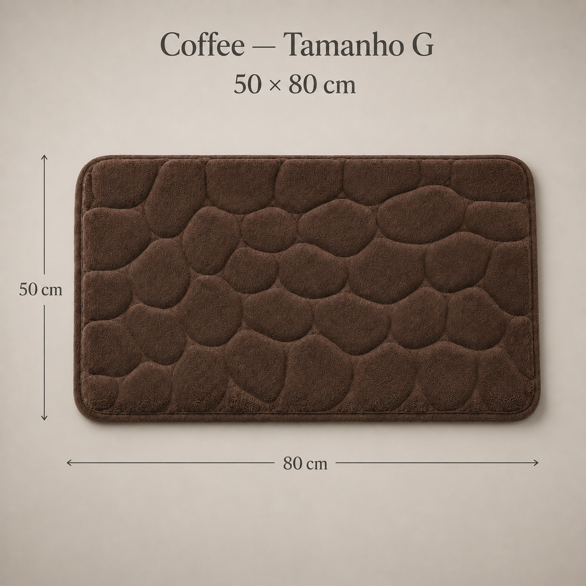 Tapete De Banho Com Relevo De Pedras - Coffee