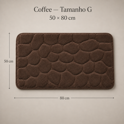 Tapete De Banho Com Relevo De Pedras - Coffee