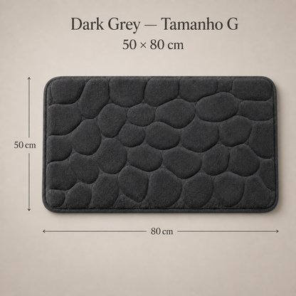 Tapete De Banho Com Relevo De Pedras - Dark Grey