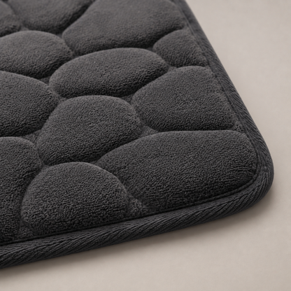 Tapete De Banho Com Relevo De Pedras - Dark Grey