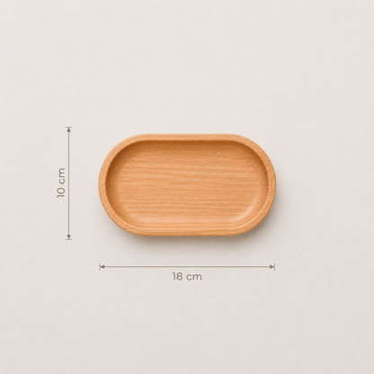 Prato Tavola em Madeira - Formato Oval Compacto