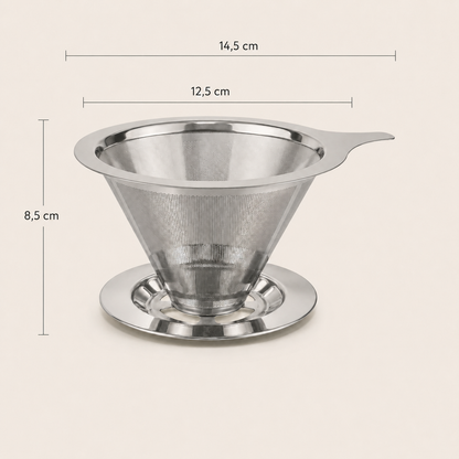 Coador Permanente de Café em Aço Inox 304 - Malha Fina