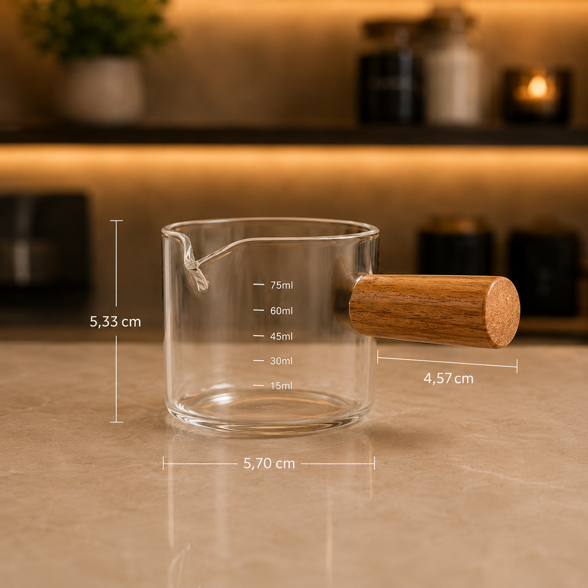 Copo Medidor Para Café em Vidro Borossilicato - 75 ml